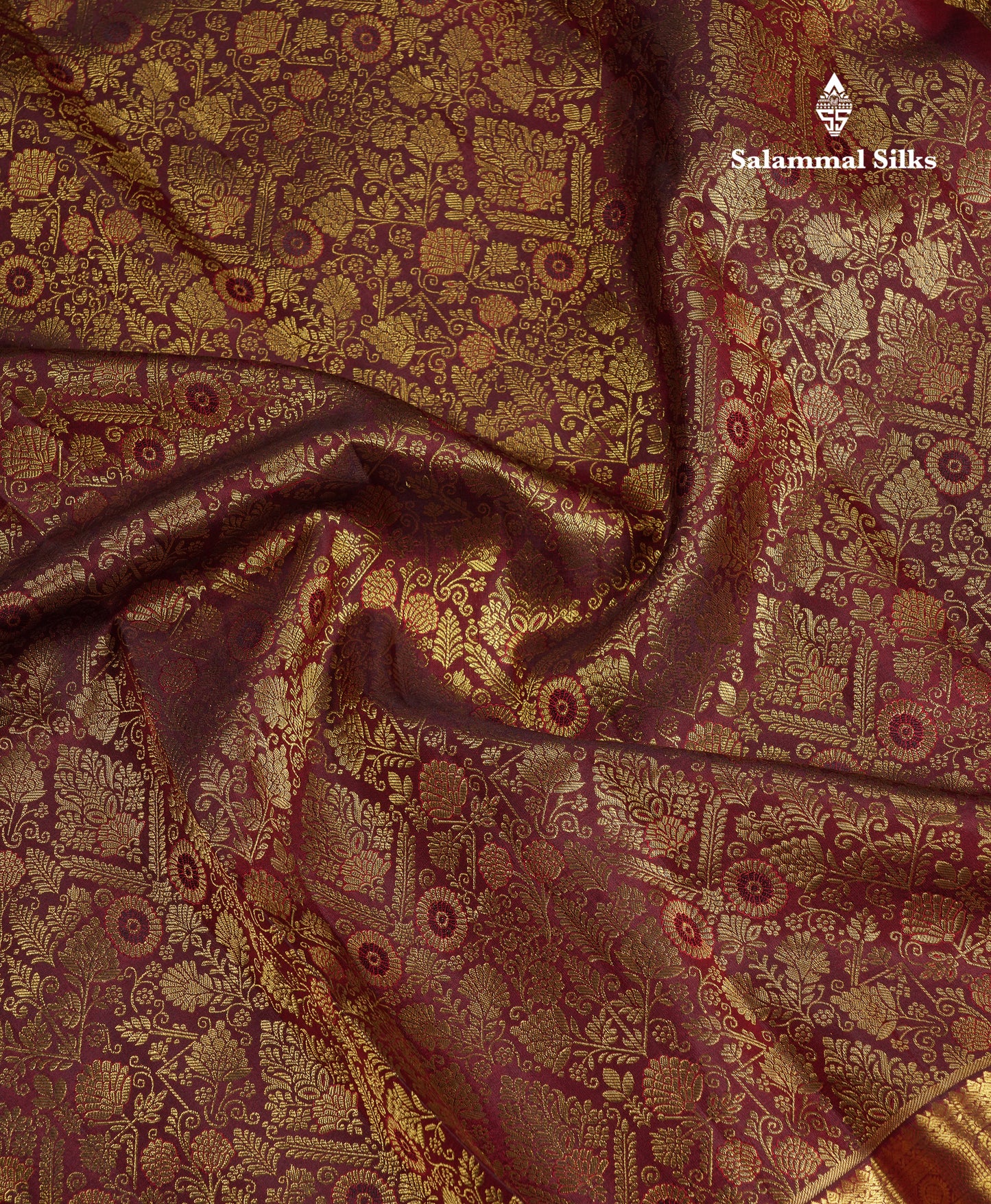 Beautiful Dark Brown Bridal Pure Kanjivaram Silk Saree With Traditional Evening Morning Border