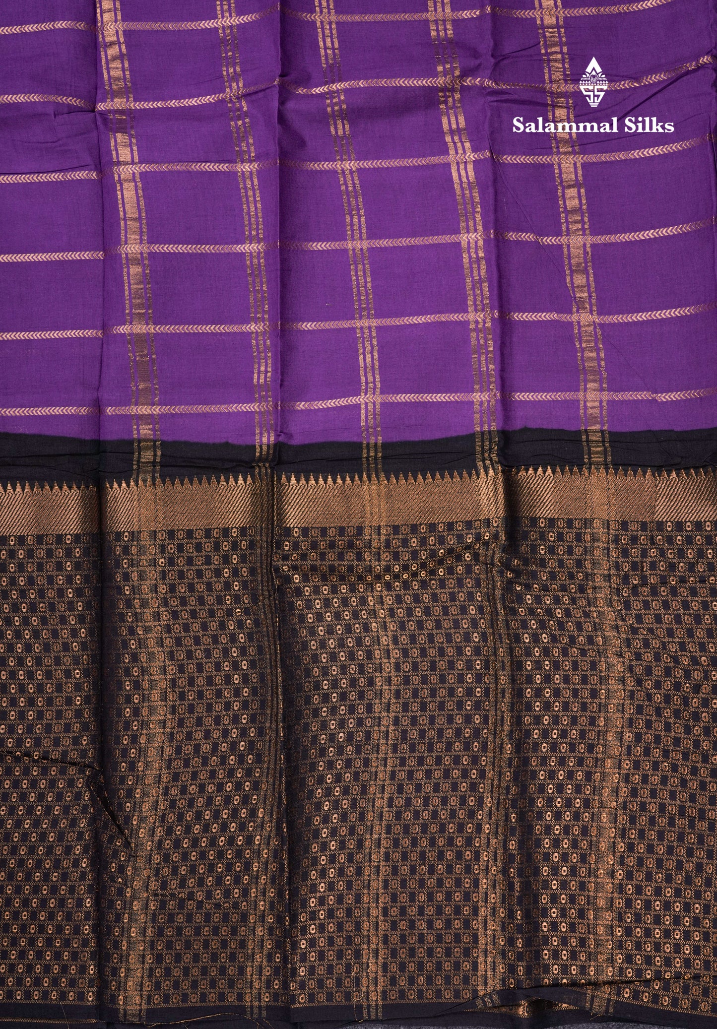 Beautiful Black Sungudi Cotton Saree With Contrast Peach Traditional Long Border