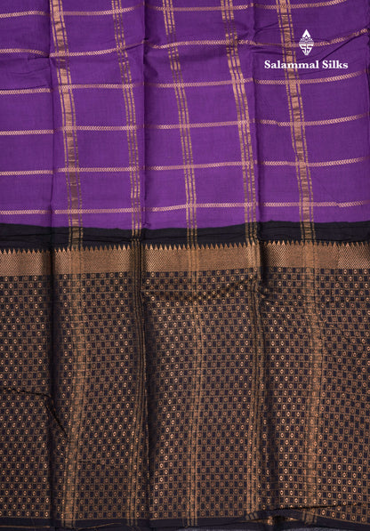 Beautiful Black Sungudi Cotton Saree With Contrast Peach Traditional Long Border
