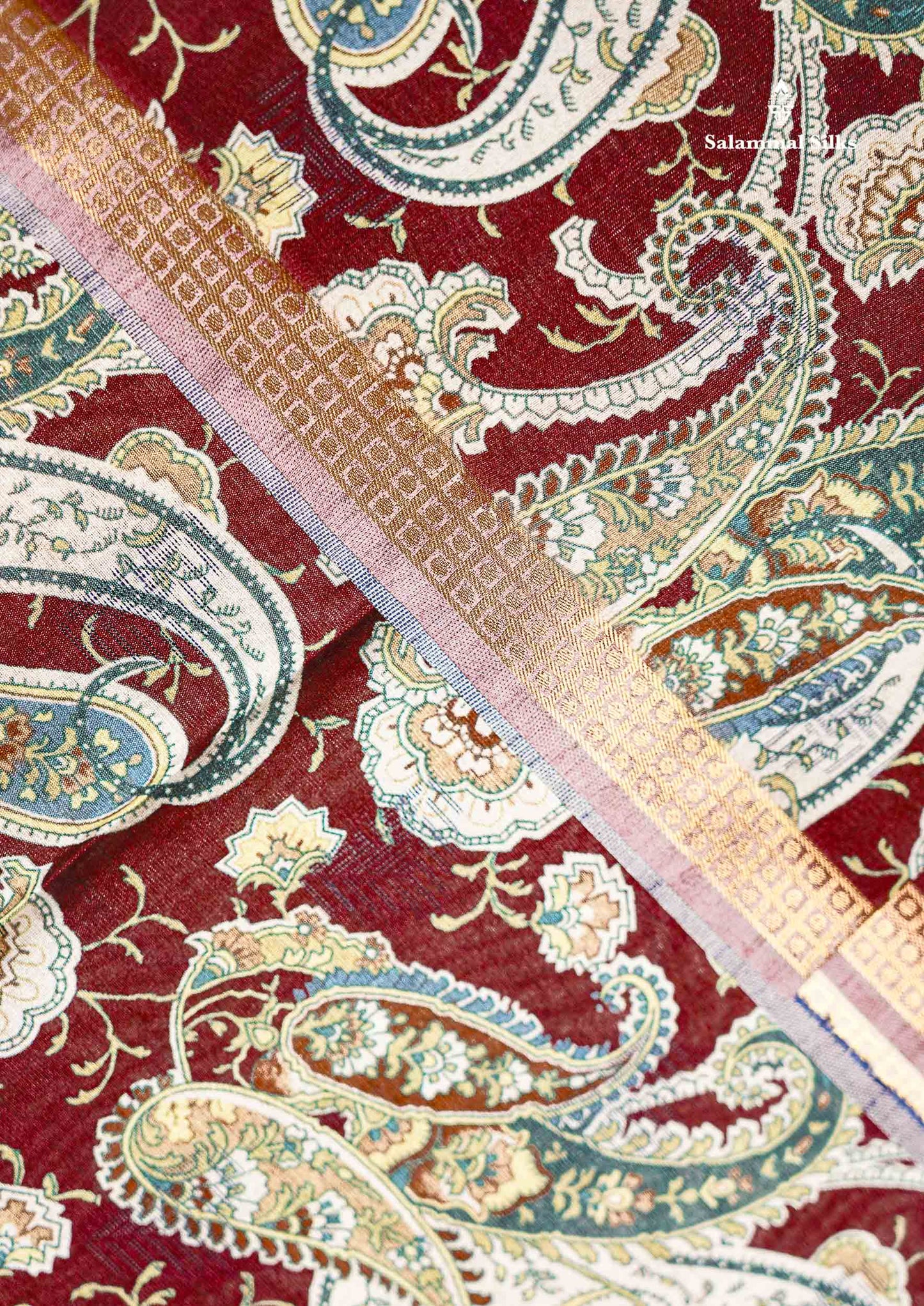 Beautiful Dark Maroon Semi Tussar Saree With Contrast Onion Pink Fancy Border