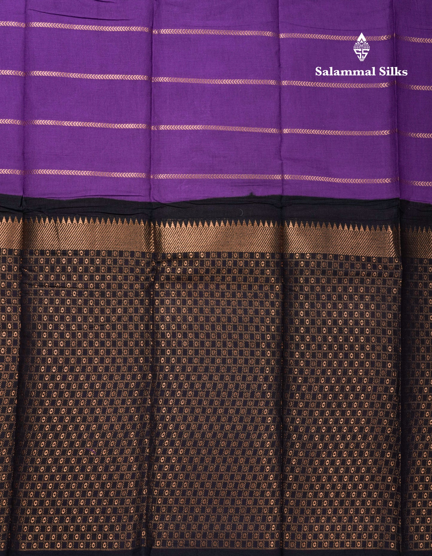 Beautiful Black Sungudi Cotton Saree With Contrast Peach Traditional Long Border