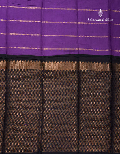 Beautiful Black Sungudi Cotton Saree With Contrast Peach Traditional Long Border
