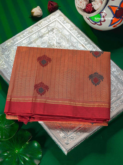Pure Cotton Saree - Sea green Colour Body Thread Work Butta With Blouse