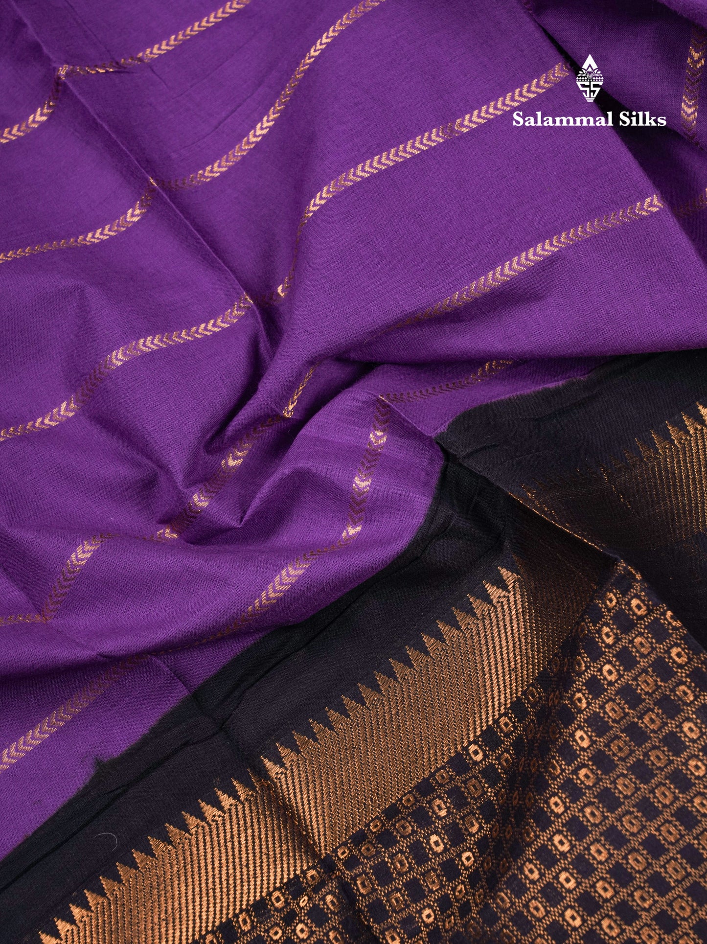 Beautiful Black Sungudi Cotton Saree With Contrast Peach Traditional Long Border