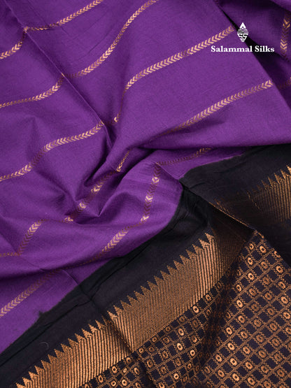 Beautiful Black Sungudi Cotton Saree With Contrast Peach Traditional Long Border