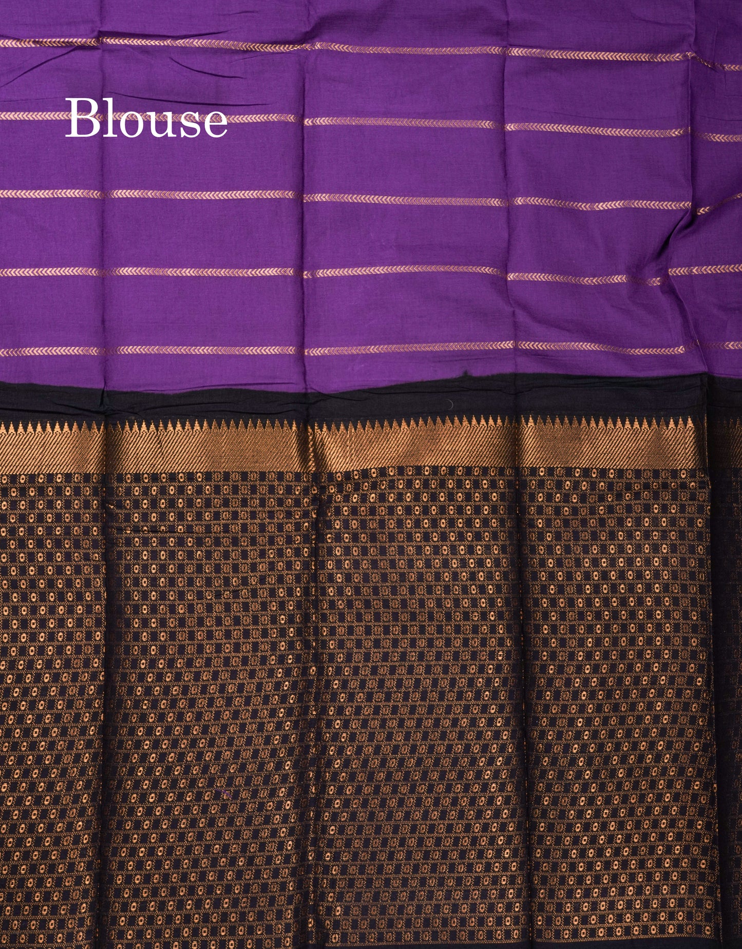 Beautiful Black Sungudi Cotton Saree With Contrast Peach Traditional Long Border