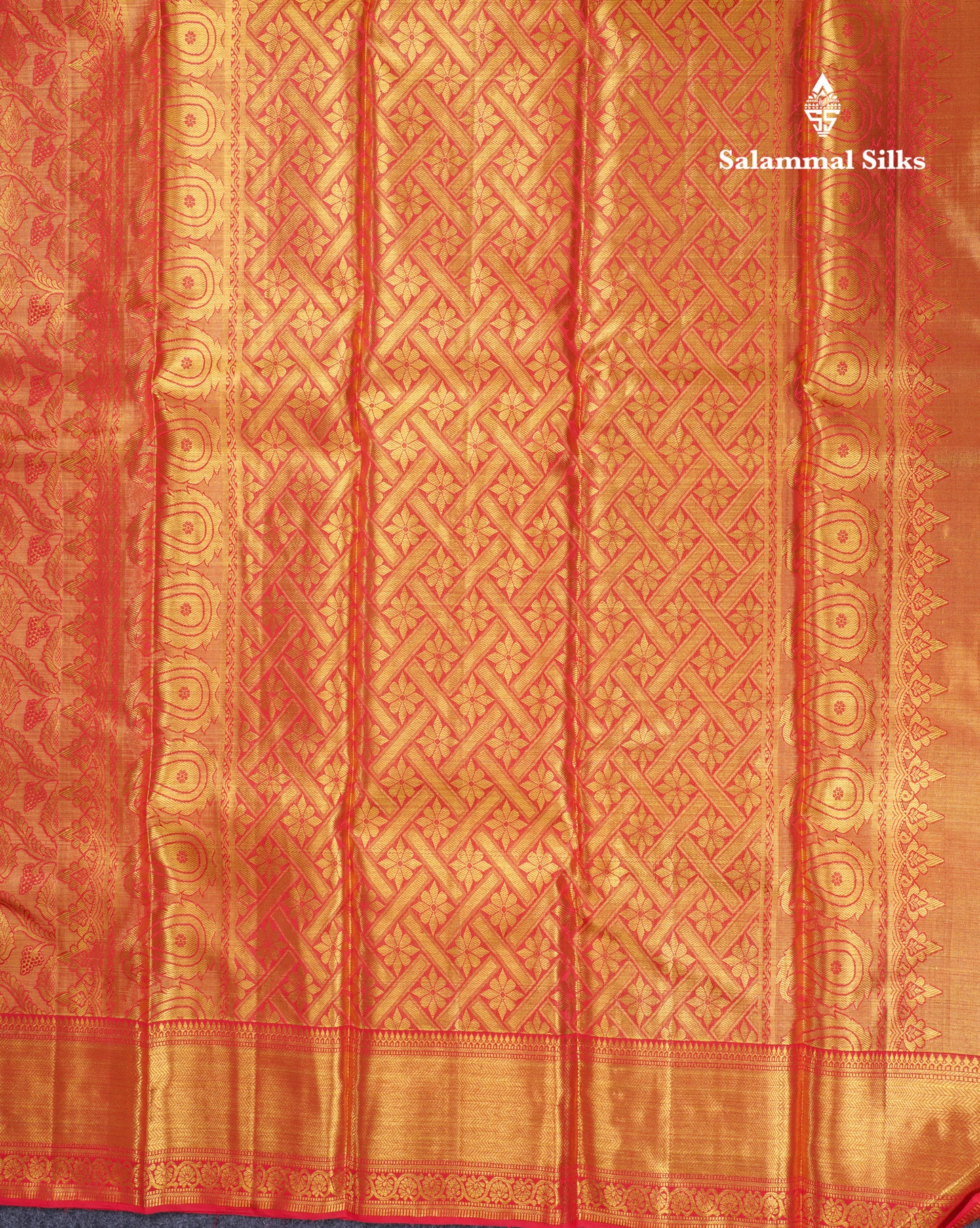 Red Beautiful Meenakari Work Grand Pure Kanjivaram Silk Saree With Self Border