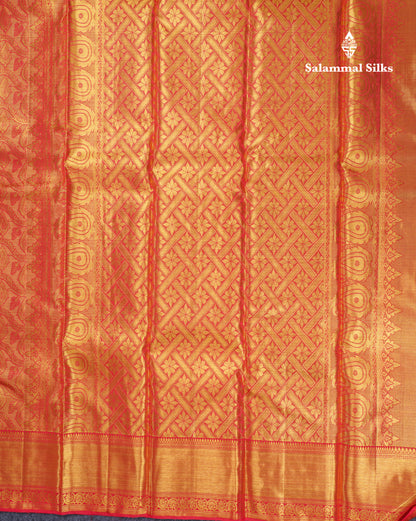 Red Beautiful Meenakari Work Grand Pure Kanjivaram Silk Saree With Self Border