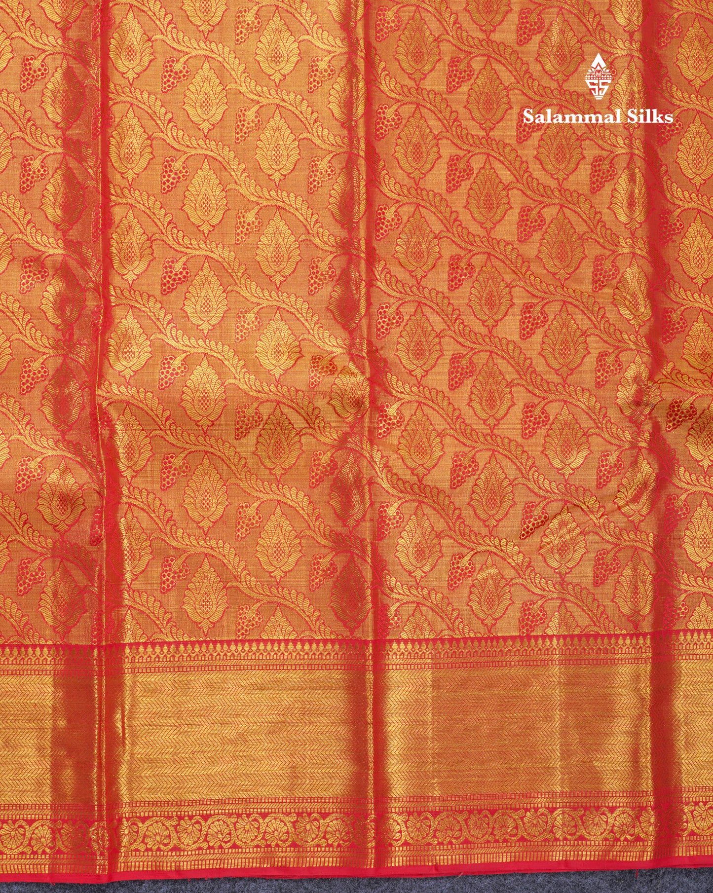 Red Beautiful Meenakari Work Grand Pure Kanjivaram Silk Saree With Self Border