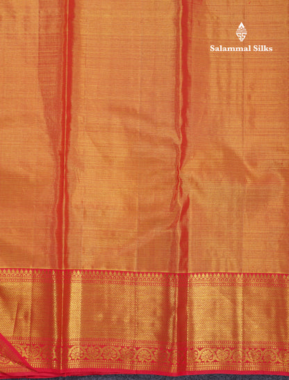 Red Beautiful Meenakari Work Grand Pure Kanjivaram Silk Saree With Self Border