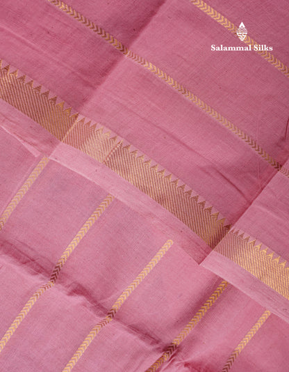 Beautiful Black Sungudi Cotton Saree With Contrast Peach Traditional Long Border