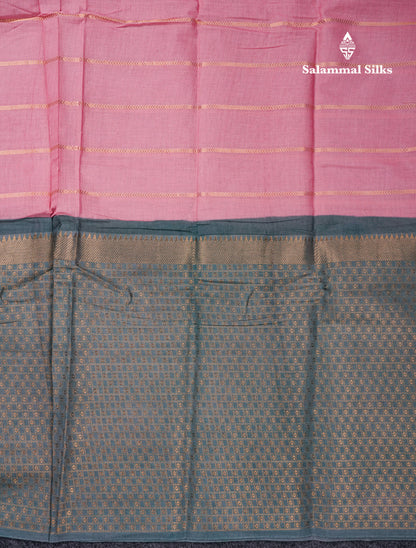 Beautiful Black Sungudi Cotton Saree With Contrast Peach Traditional Long Border