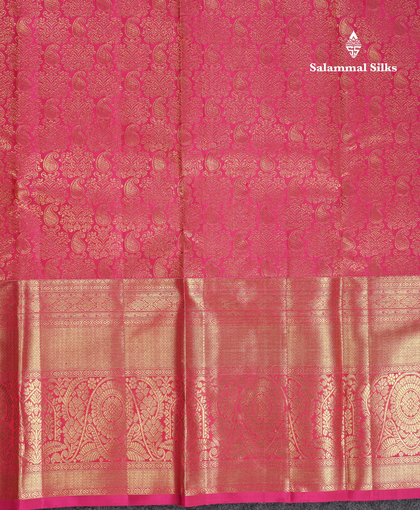 Beautiful Pink Bridal Pure Kanjivaram Silk Saree With Traditional Evening Morning Border