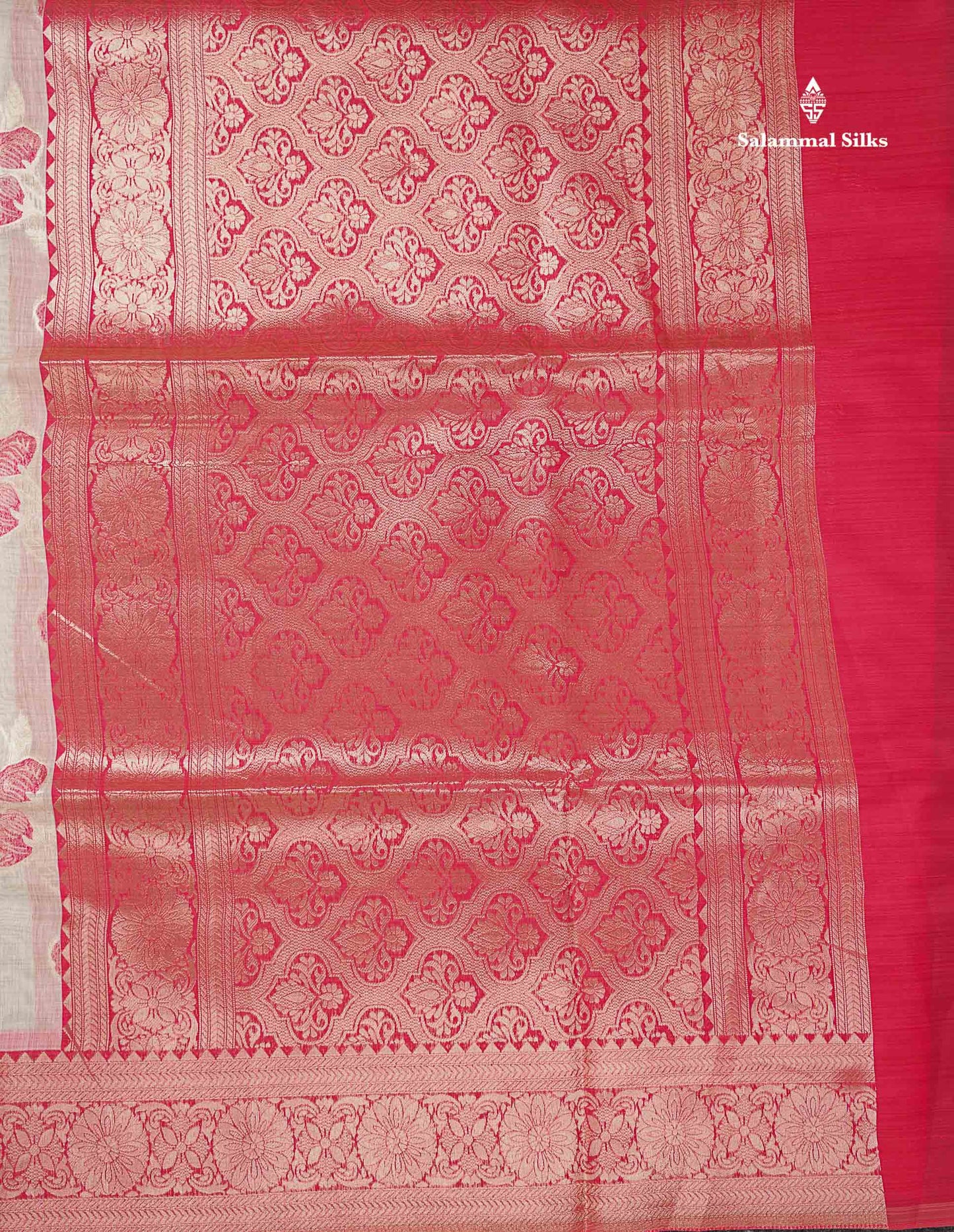 Elegant Cream Sandal Cotton Mix Saree With Contrast Pinkish Red Fancy Border