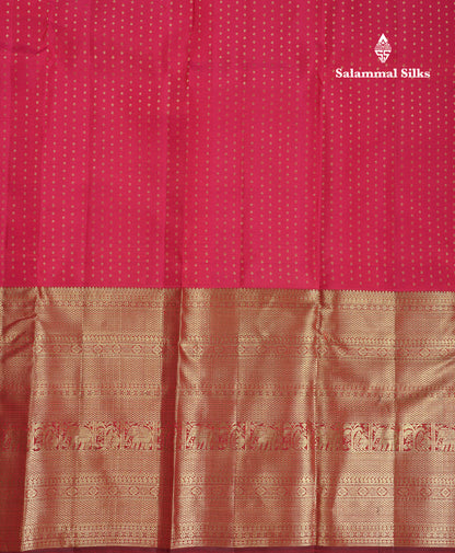 Beautiful Olive Mustard Yellow Pure Kanjivaram Silk Saree With Contrast Dark Brown Tradiional Evening Morning Border