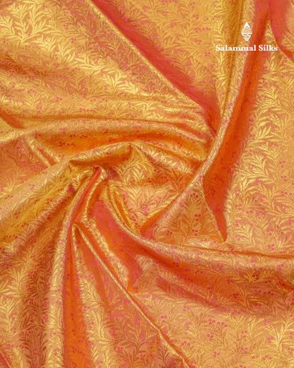 Magenta Pink Beautiful Gold Zari Jacquard Grand Bridal Pure Kanjivaram Silk Saree With Red Border