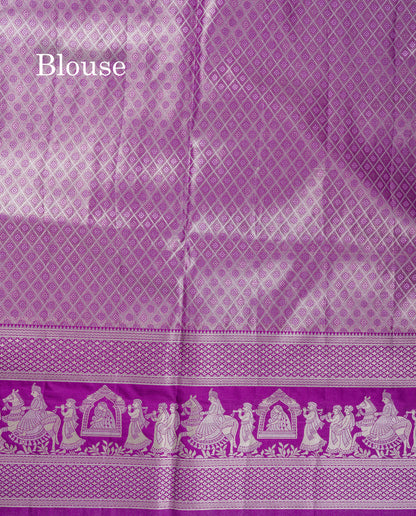 Beautiful Light Green Tissue Silk Mix Saree With Contrast Vadamalli Traditional Pallaku Evening Morning Border