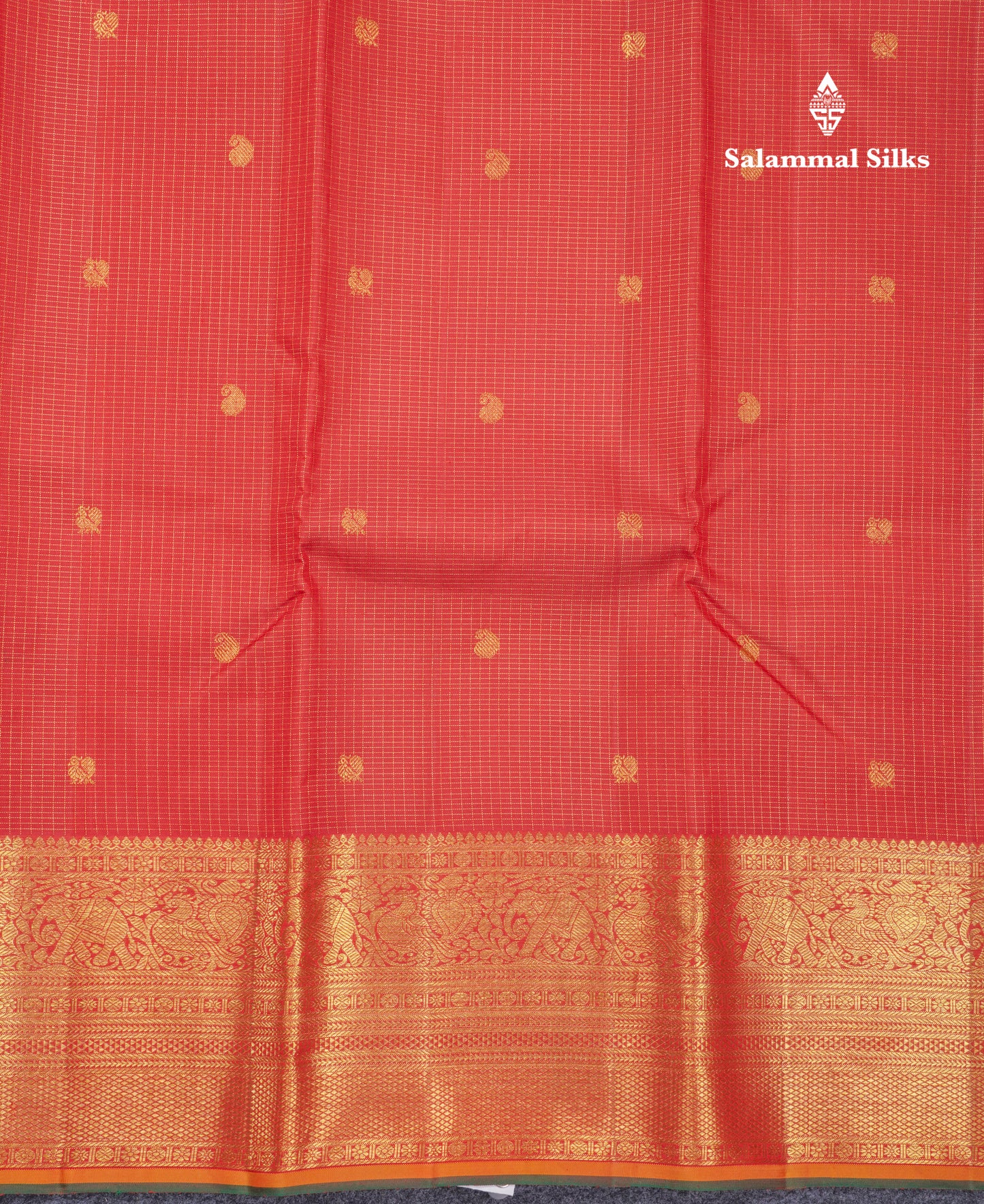 Maroon Beautiful Traditional Vairaoosi Checks Pure Kanjivaram Silk Saree With Self Border