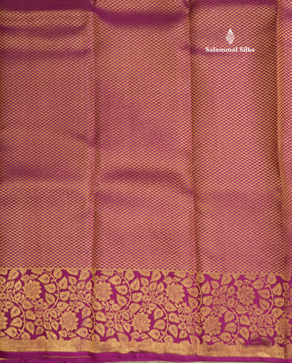 Mustard Yellow Bridal Pure Kanjivaram Silk Saree With Magenta Border