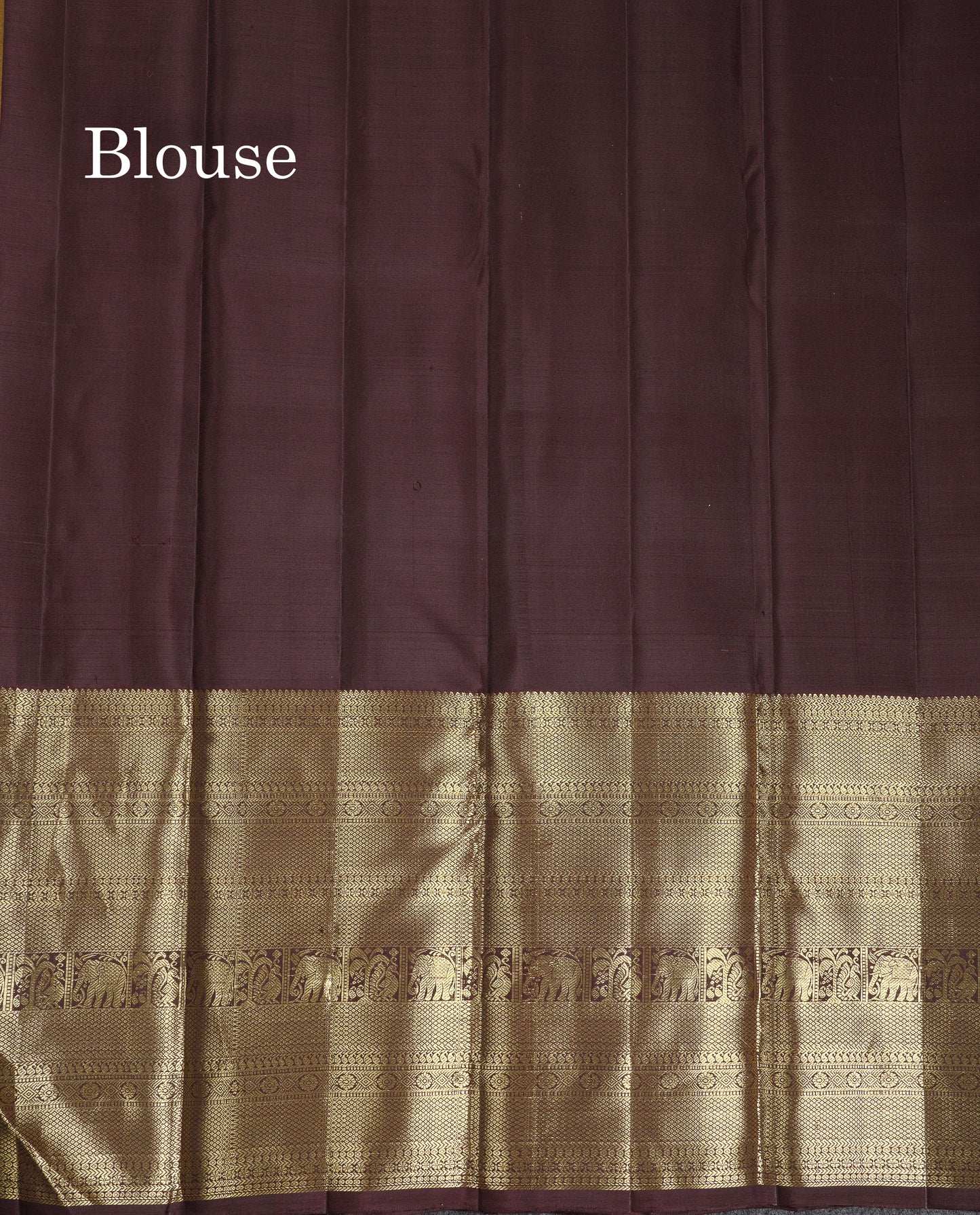 Beautiful Olive Mustard Yellow Pure Kanjivaram Silk Saree With Contrast Dark Brown Tradiional Evening Morning Border