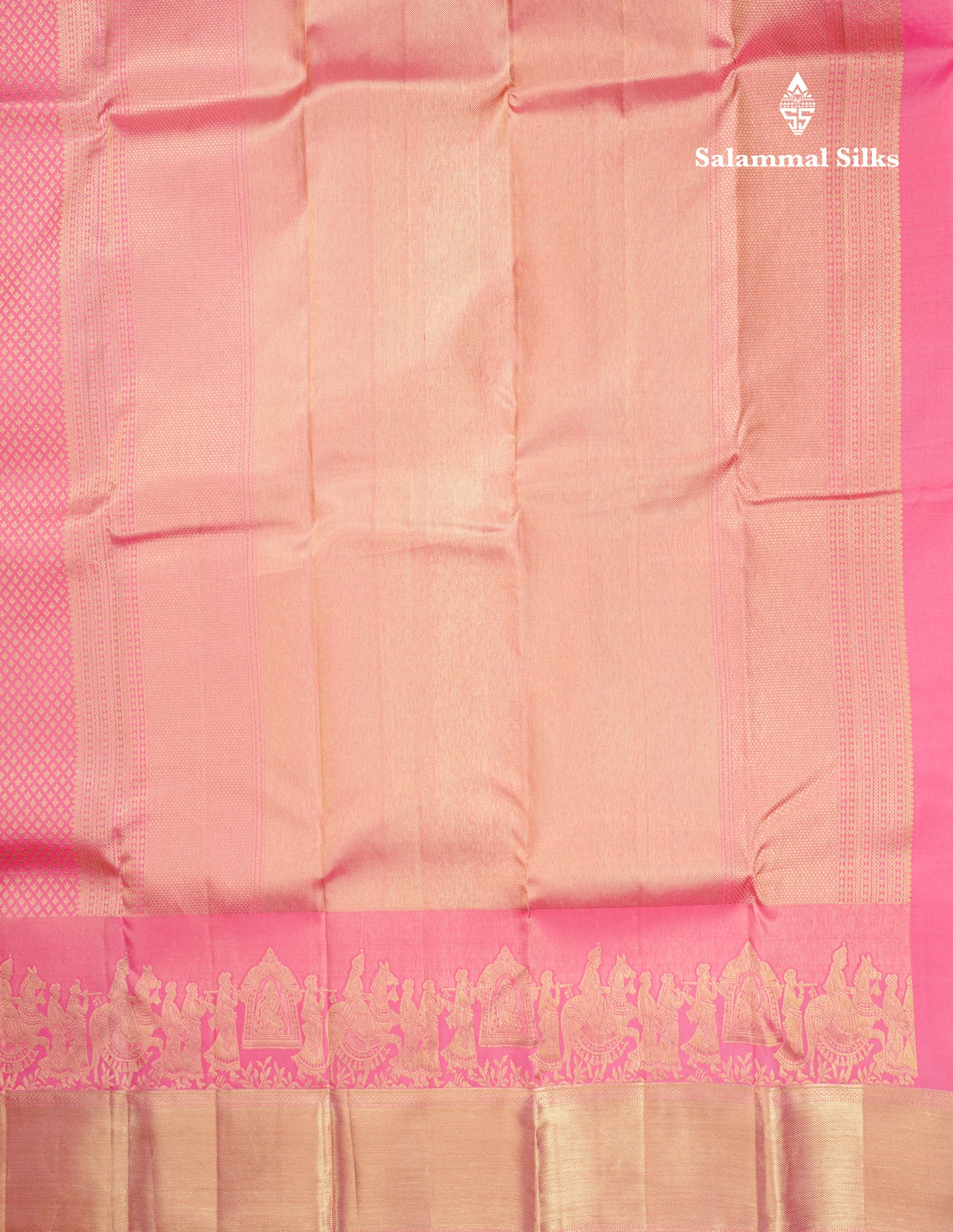 Light Pink Grand Pallakku Bridal Pure Kanjivaram Silk Saree With Self Border