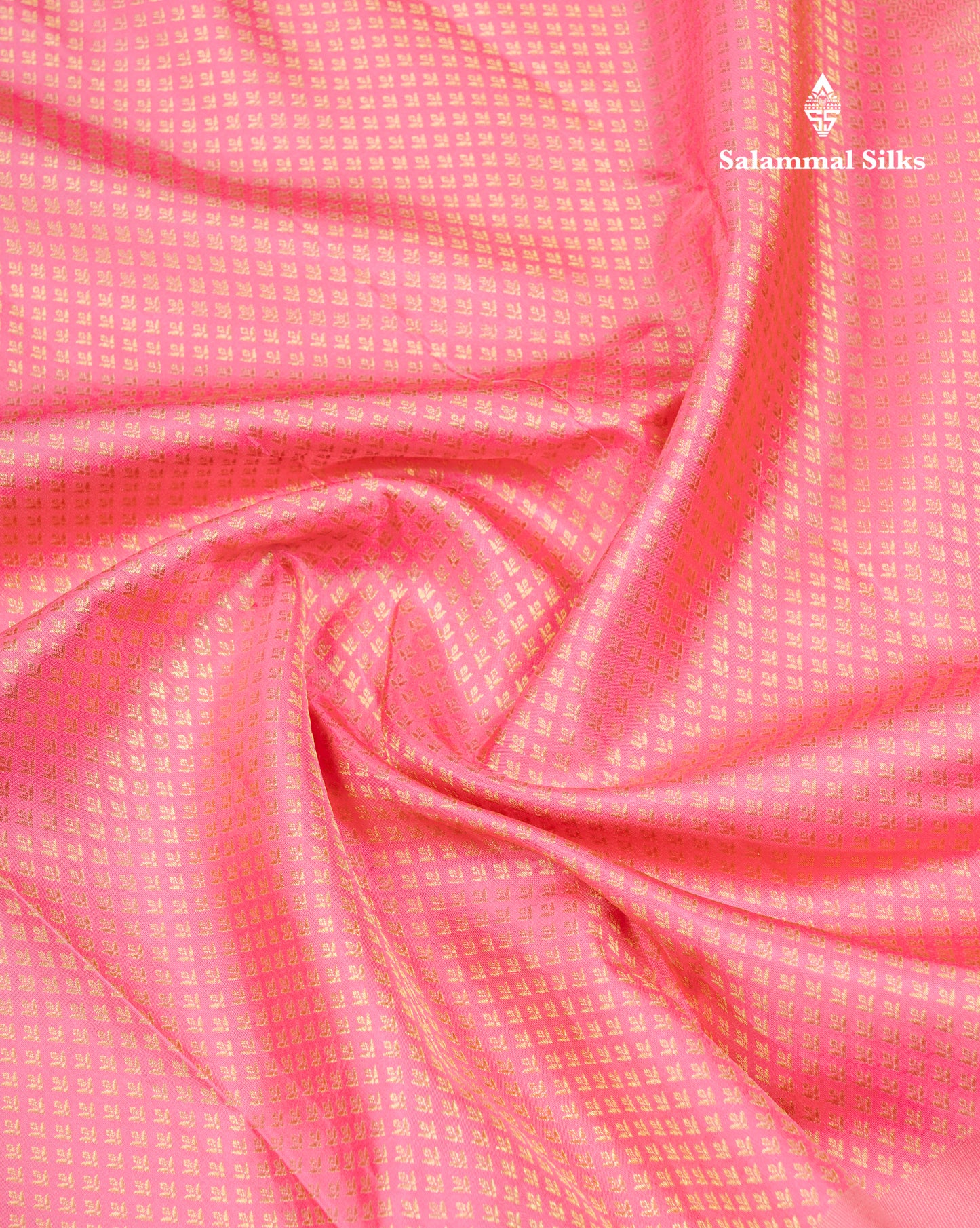 Light Pink Grand Pallakku Bridal Pure Kanjivaram Silk Saree With Self Border