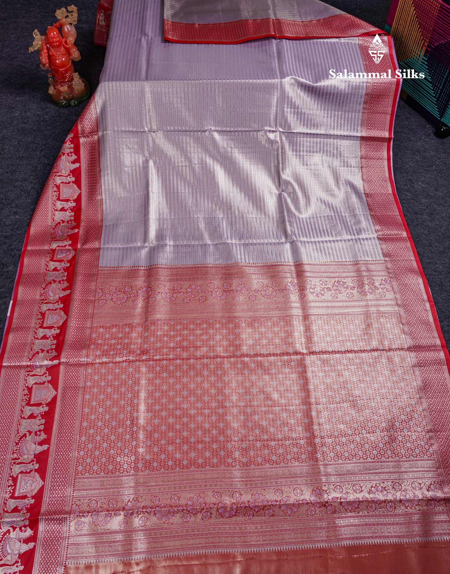 Beautiful Light Green Tissue Silk Mix Saree With Contrast Vadamalli Traditional Pallaku Evening Morning Border