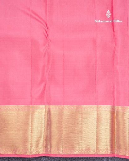 Light Pink Grand Pallakku Bridal Pure Kanjivaram Silk Saree With Self Border