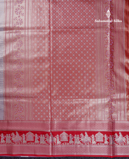 Beautiful Light Green Tissue Silk Mix Saree With Contrast Vadamalli Traditional Pallaku Evening Morning Border