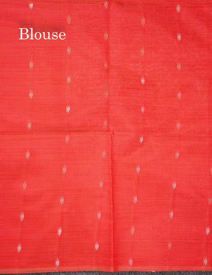 Elegant Cream Sandal Cotton Mix Saree With Contrast Peacock Green Border