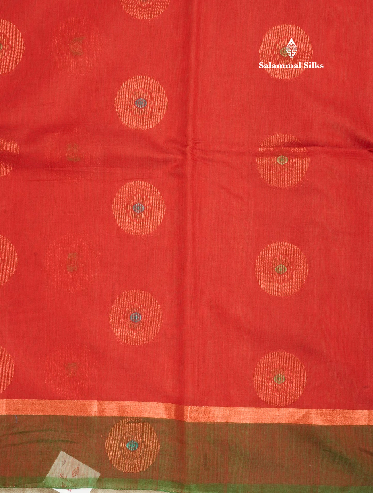 Maroon Beautiful SICO Cotton Saree With Green Border