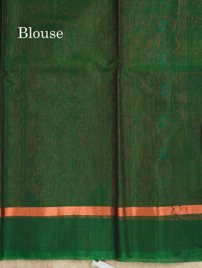 Maroon Beautiful SICO Cotton Saree With Green Border