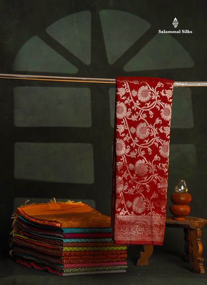 Beautiful Orange Semi Georgette Saree With Fancy Border