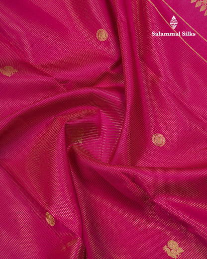 Wine Colour Beautiful Vairaoosi Lines Pure Kanjivaram Silk Saree With Gold Zari Traditional Border