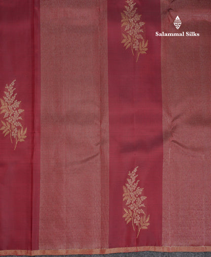 Beautiful Dark Maroon Fancy Pure Kanjivaram Silk Saree With Blouse