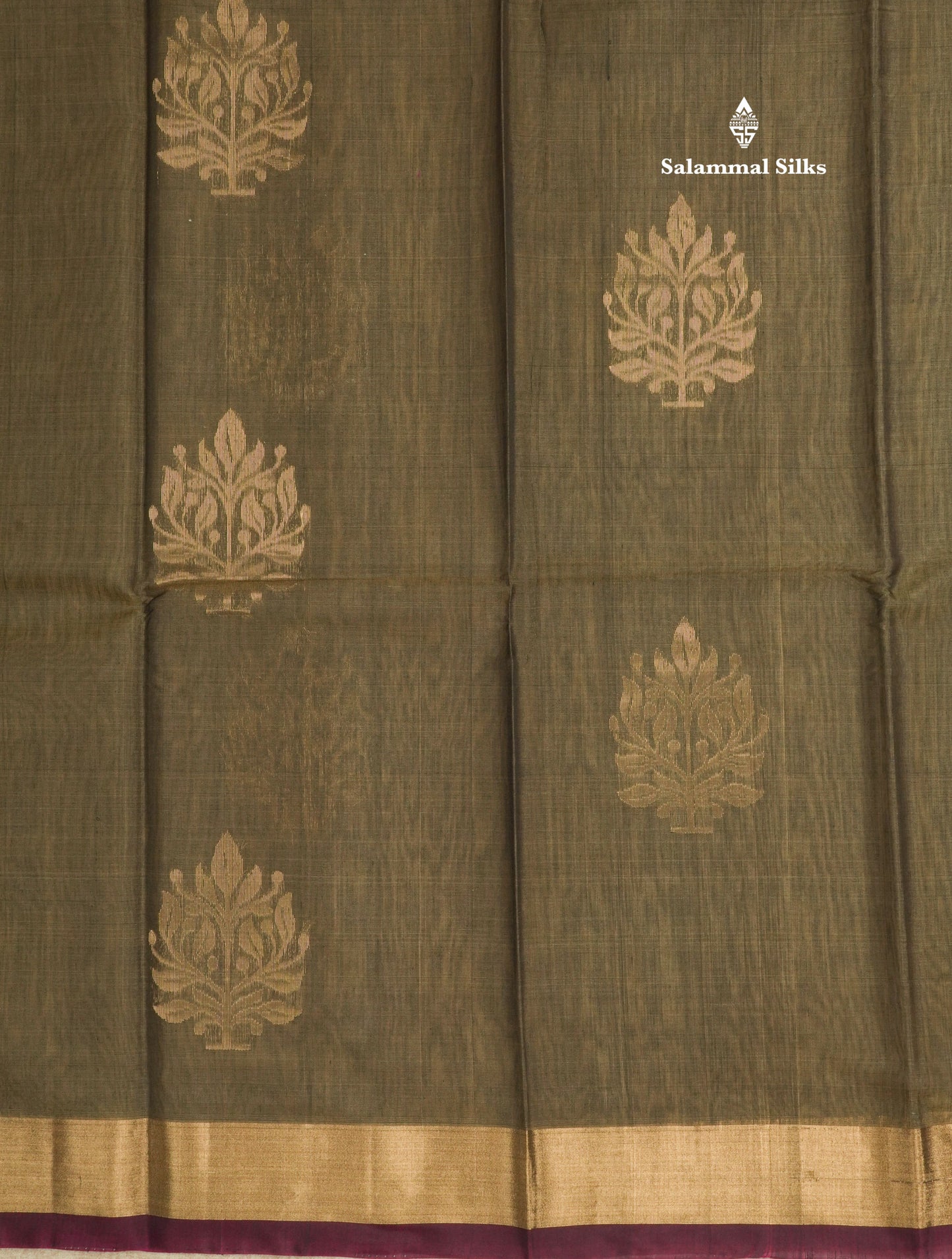 Light Brown Beautiful SICO Cotton Saree With Gold Zari Border
