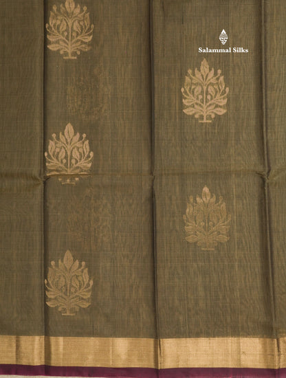 Light Brown Beautiful SICO Cotton Saree With Gold Zari Border