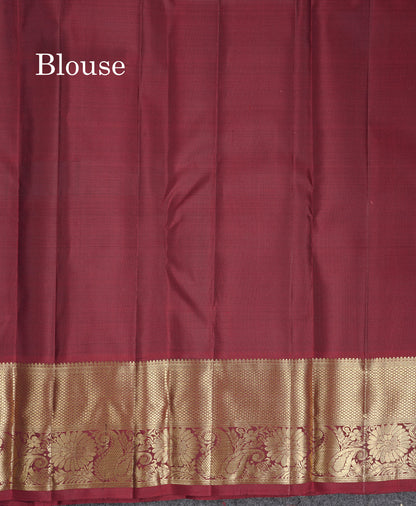 Beautiful Bottle Green Iruthalai Pakshi Pure Kanjivaram Silk Saree With Contrast Dark Maroon Tradiional Border