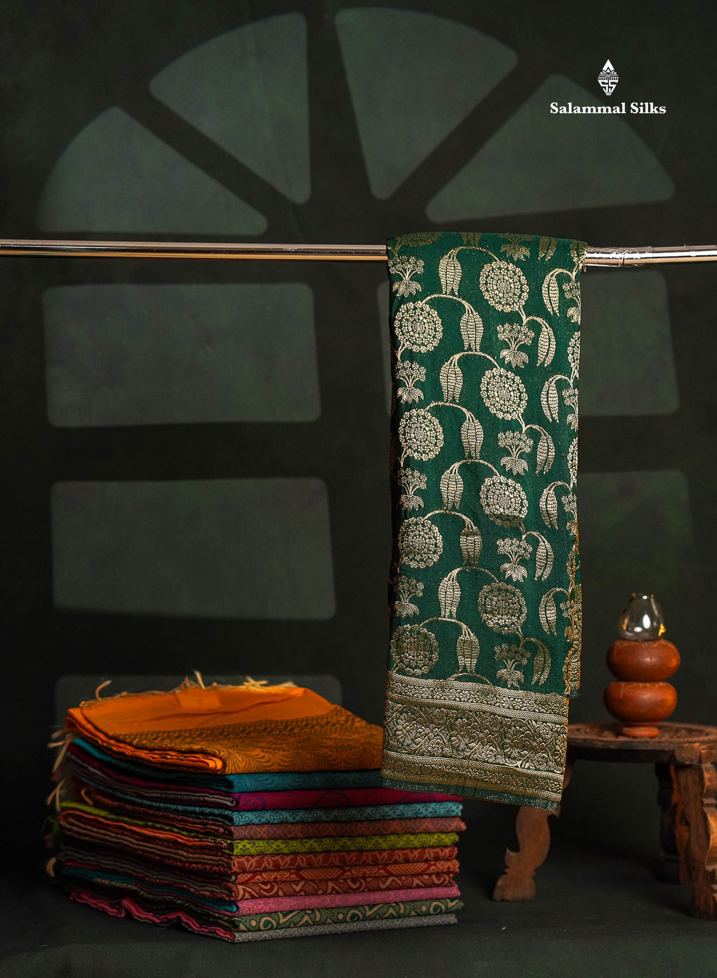 Beautiful Bottle Green Semi Georgette Saree With Fancy Border