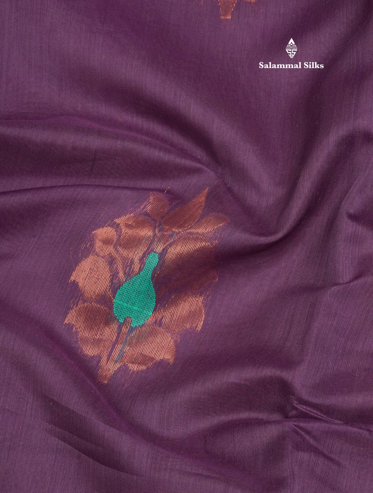 Violet Beautiful SICO Cotton Saree With Sapphire Green Border
