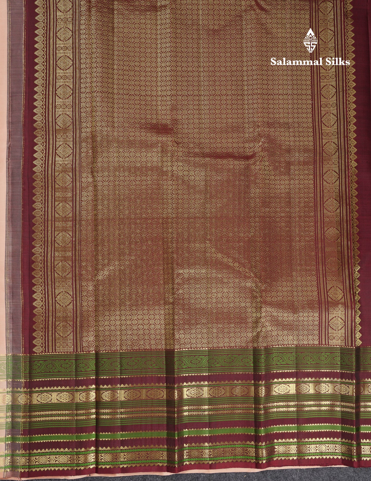 Beautiful Peach Handloom Fancy Pure Kanjivaram Silk Saree With Traditional Evening Morning Border