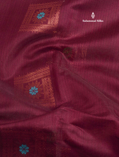 Violet Beautiful SICO Cotton Saree With Bottle Green Border