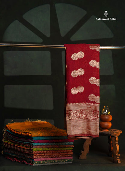 Beautiful Bottle Green Semi Georgette Saree With Fancy Border
