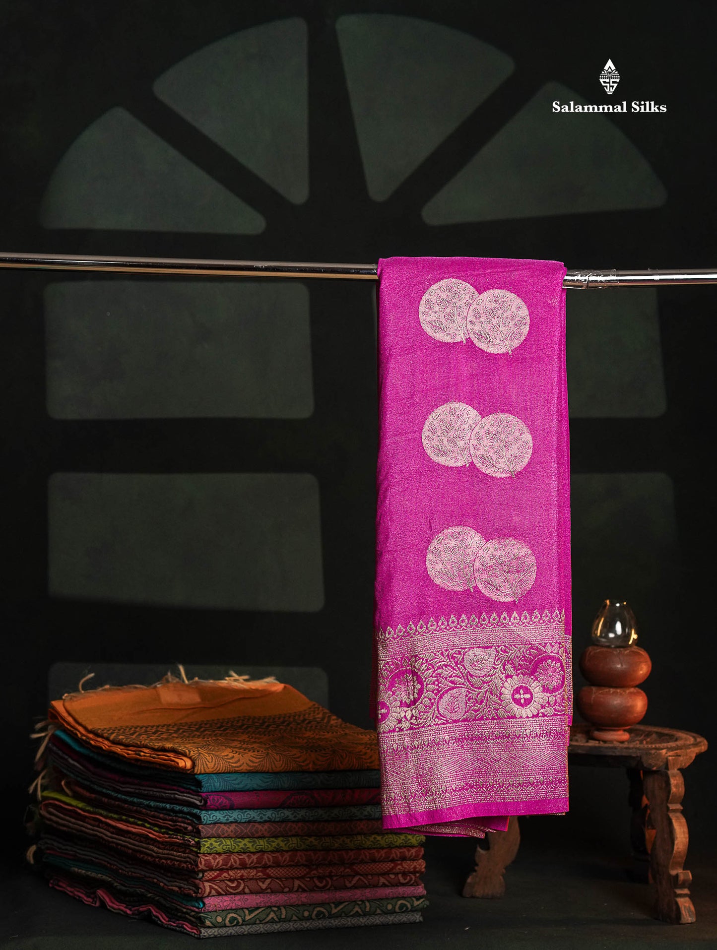 Beautiful Pinkish Peach Semi Georgette Saree With Fancy Border