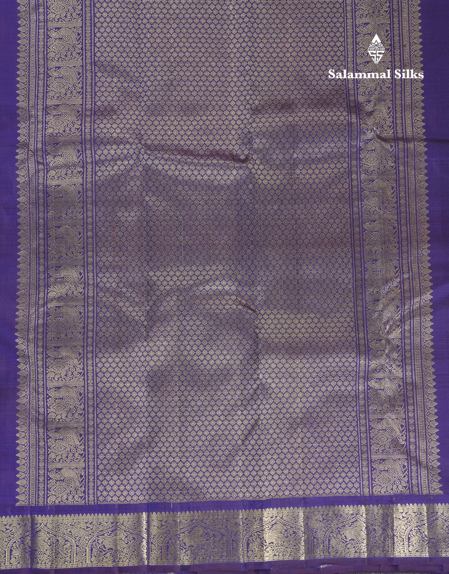 Beautiful Dual Tone Peacock Green Vaira Oosi Checks And Butta Mango & Peacock Butta Pure Kanjivaram Silk Saree With Contrast Navy Blue Traditional Medium Border