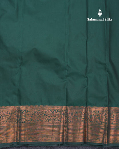 Magenta Beautiful Grand Bridal Semi Silk Saree With Contrast Bottle Green Border
