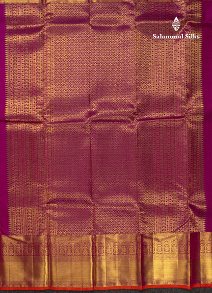 Beautiful Light Pink Bridal Pure Kanjivaram Silk Saree With Contrast Magenta Pink Blouse