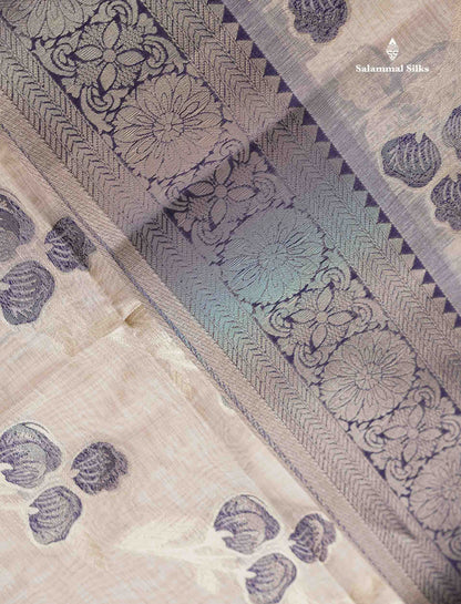 Elegant Cream Sandal Cotton Mix Saree With Contrast Pinkish Red Fancy Border