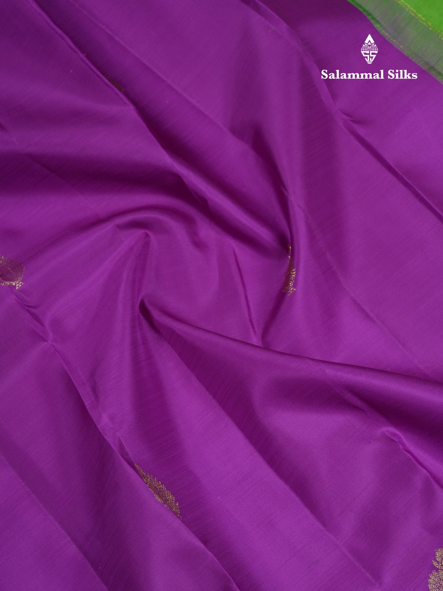 Beautiful Purple Pure Kanjivaram Silk Saree With Tradiional One Side Border