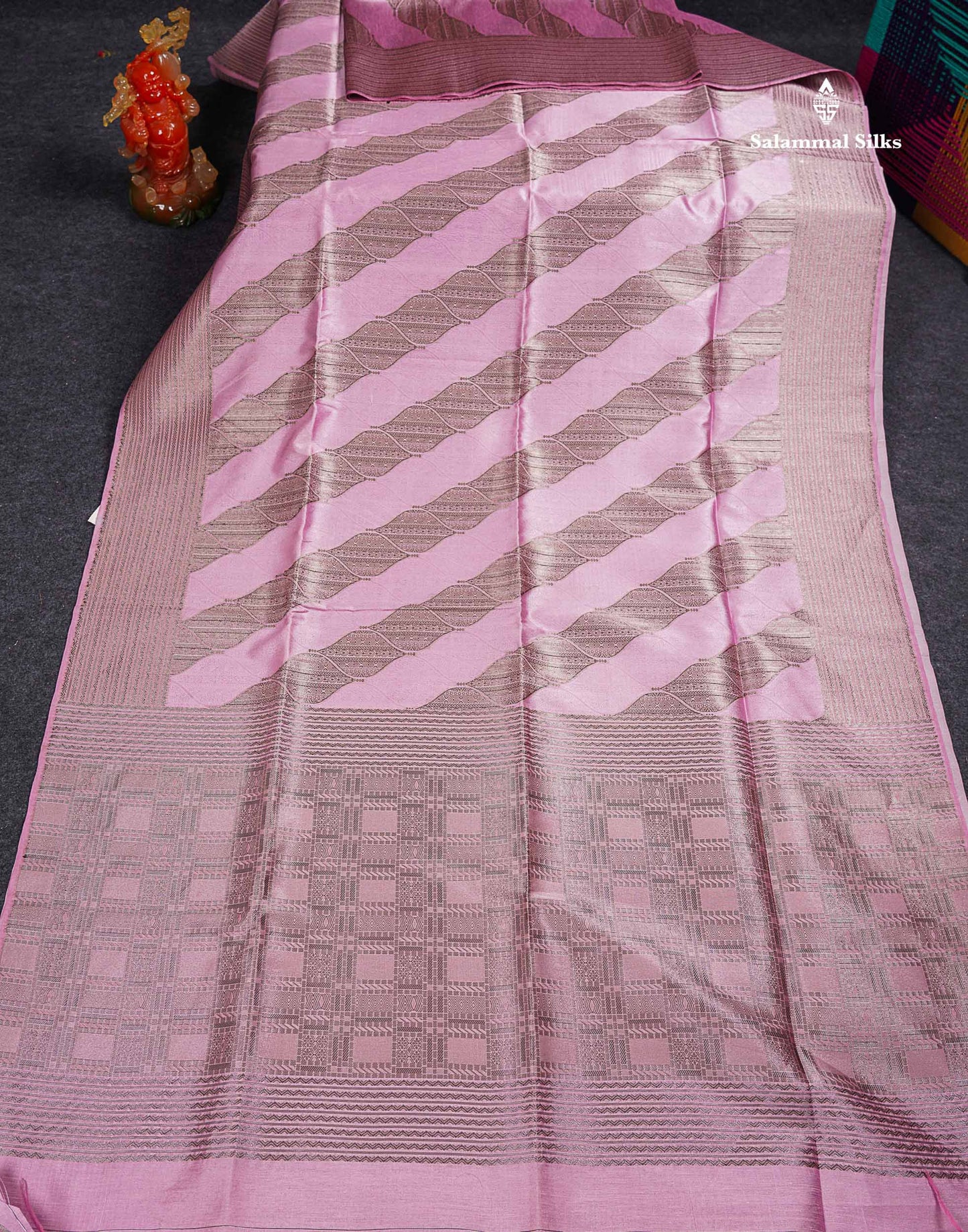 Beautiful Light Pink Semi Tussar Saree With Fancy Border